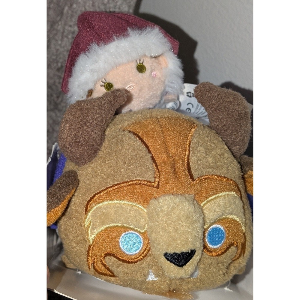 Disney Beauty Beast Tsum Tsum Belle‎ Beast Holiday Christmas Plush Set 2016 NIOB
